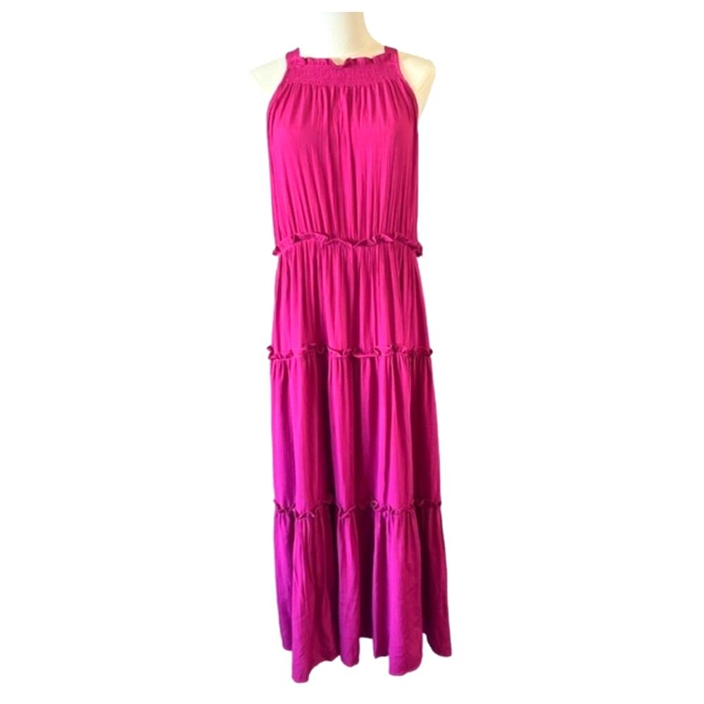 Mila Mae x Nordstrom Pink Maxi Dress  XL Tie Back Smocked Sundress NWT Summer
